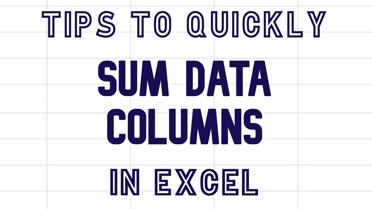 How To Quickly Sum A Column In Excel Video Excel Exceltips