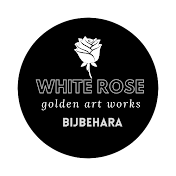 white rose golden art works