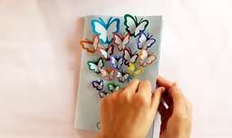 آموزش کارت هدیه رمانتیک با طرح پروانه های رنگارنگ