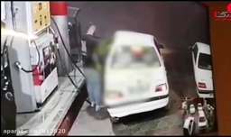 چاقو خوردن کارگر پمپ بنزین