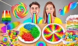 چالش تفریحی خوراکی های رنگارنگ || خوردن غذای رنگی به مدت 24 ساعت!
