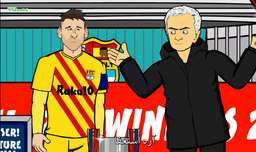 کارتون طنز التماس مورینیو به مسی برای مربیگری در بارسلونا (زیرنویس فارسی)