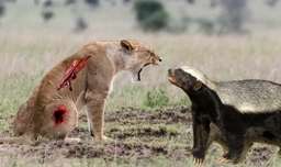 جنگ و نبرد حیوانات وحشی - جنگ حیوانات - حیوانات وحشی - نبرد گورکن در مقابل شیر