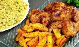دستور پخت مرغ کبابی در فر به همراه برنج برای شام یا ناهار متفاوت خوشمزه و خاص