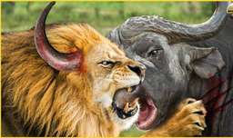 حیات وحش جهان | شاه شیر در نبرد با بوفالو | نبرد خشمگین حیوانات وحشی