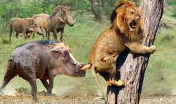 حیات وحش آفریقا - نبرد بقاء - حمله شیر برای شکار گراز