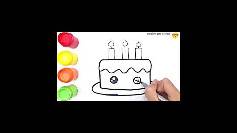 کیک تولد زیبا و قشنگ ویژه نقاشی کودکانه