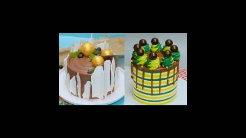 کیک آرایی حرفه ای / آموزش تزیین کیک تولد / کیک شکلاتی