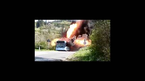آتش سوزی اتوبوس سی ان جی