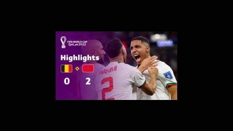 بلژیک ۰-۲ مراکش | خلاصه بازی | برد تاریخی مراکش و صدرنشینی در گروه