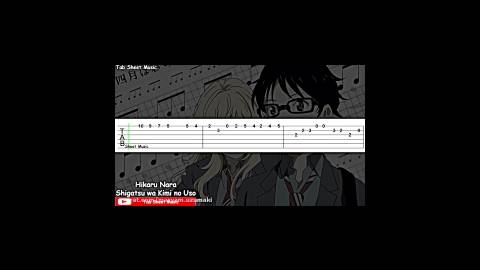 Hikaru Nara - Shigatsu wa Kimi no Uso Opening (Chords) Acoustic Guitar  Lesson [Tutorial + TAB] 
