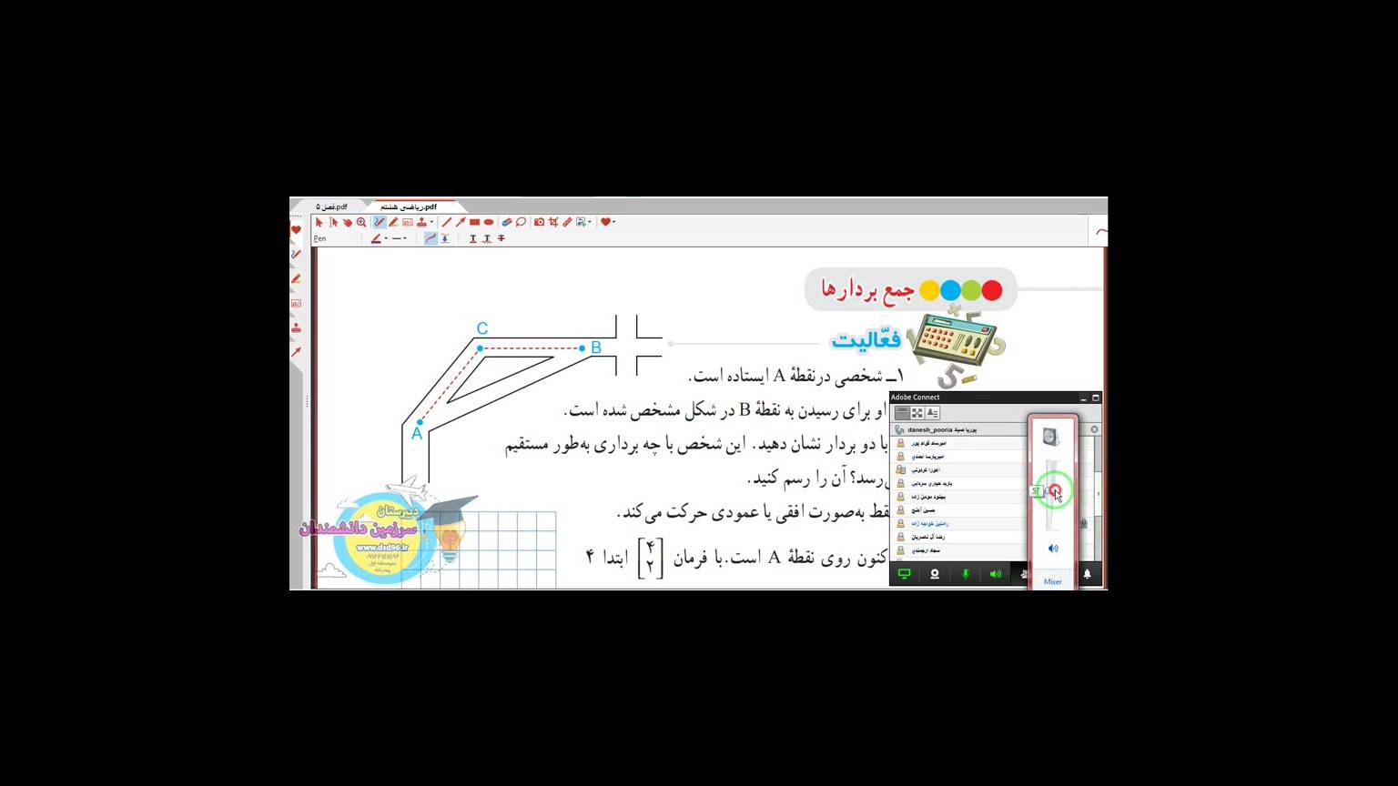 ریاضی _ هشتم _ فصل 5 _ حل تمرين و كاردركلاس و فعاليت صفحه 70 و 71