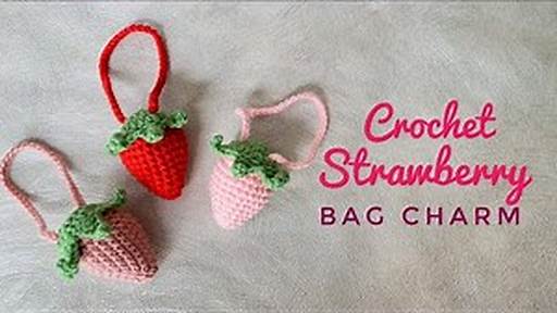 cute crochet bag charms ep.2  miffy, cat & strawberries (step-by-step  tutorial) 