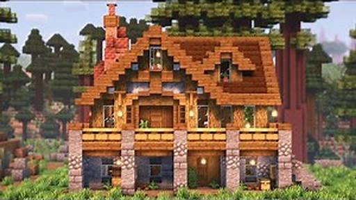 Easy Minecraft: Large Oak House Tutorial - How to Build a Survival House in  Minecraft #33 - …