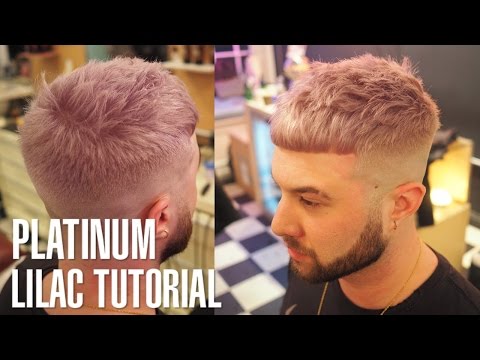 Men’s Platinum Lilac Hair Transformation & Hairstyle Tutorial