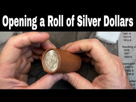 Opening a Full Roll of Morgan Silver Dollar Coins