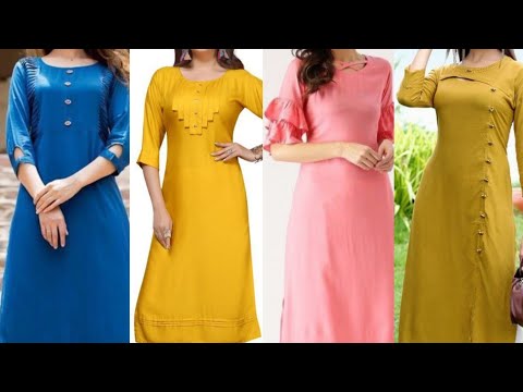 Stylish Plain Kurti Design | Latest Plain And Simple Kurti Designs