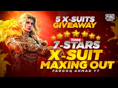 Ignis X-Suit Maxing out 7 Star | 5 X-Suit Giveaway | 🔥 PUBG MOBILE 🔥