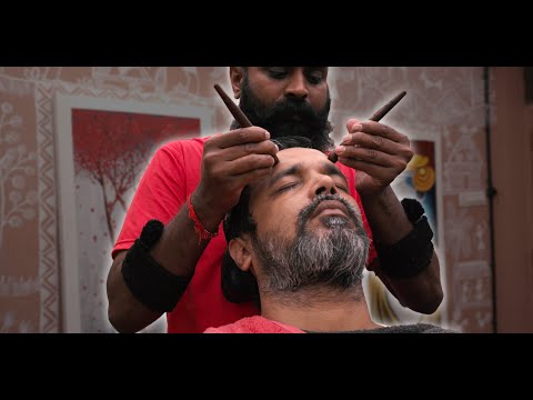 Reflexology ASMR Face and Ear Massage and Ear Cleaning by Yogi | Indian Massage