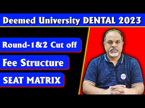 Dental Deemed University  Round-2 Cut-off 2023 | #deemeduniversity  #bds