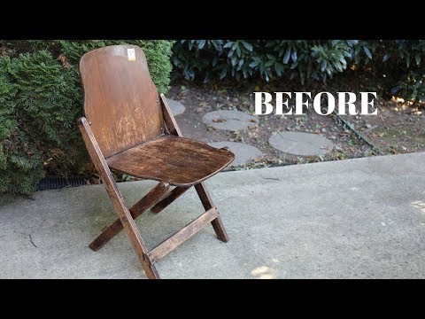 BEFORE and AFTER: Wooden Folding Chair Makeover - Thrift Diving