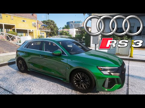 GTA 5 Audi RS3 Sportback + Realistic Engine Sound Mod Showcase [GTA REAL Life Mods] 4K