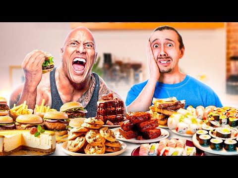 Je mange comme THE ROCK pendant 24h (10 000 calories)