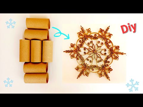 Very nice and easy! Christmas decoration idea with toilet paper rolls - recycling idea