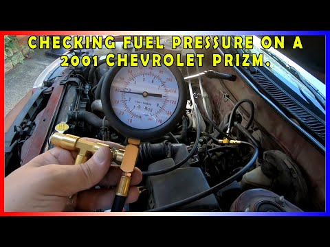 Fuel Pressure Test on a 2001 Chevrolet Prizm 1.8L for a P0171 code.