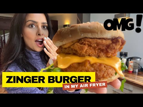 AIR FRYER ZINGER BURGER!! Easy & Delicious