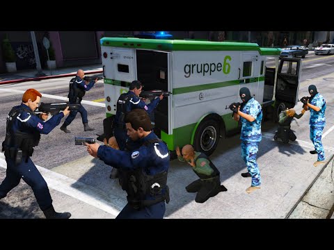 LES BLEUS BRAQUE D'UN FOURGON BLINDE [GTA 5 LSPDFR]