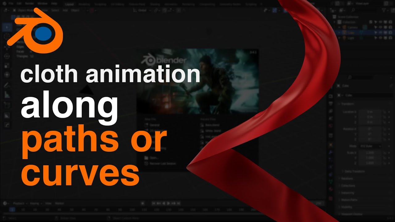 Cloth animation Along Paths/Curves in Blender | Urdu & Hindi