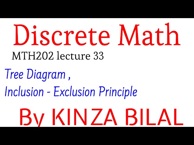 Discrete Math #33 | Tree Diagram | Inclusion - Exclusion Principle | Kinza Bilal