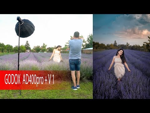 lavender photo shoot with Emilia  used  Godox v1  and AD400pro