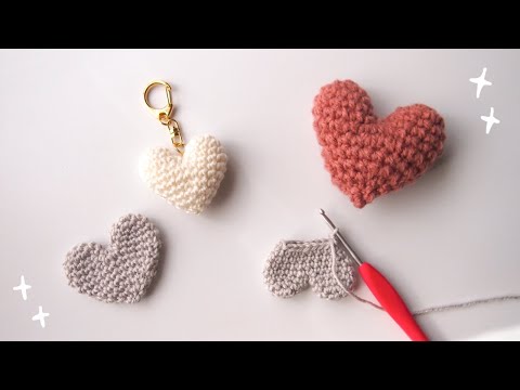 ゆっくり編む♡ハートの編み方【かぎ針編み初心者向け】how to crochet heart /knitting/뜨개질/크로셰 뜨개질