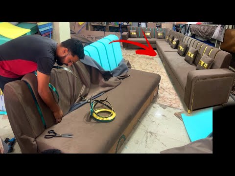 How to make 10 Seater sofa set |  Best Sofa Making Process 2024 |L shape sofa set kaise banaye |