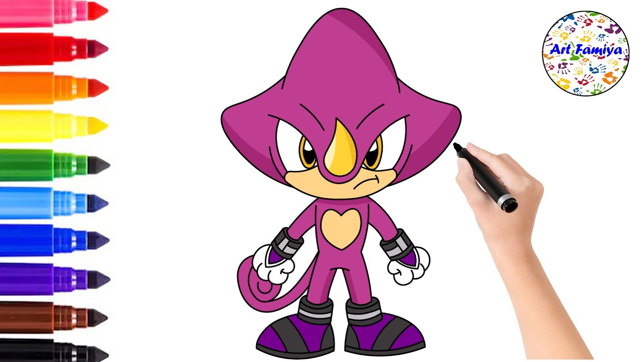 How To Draw Espio The Chameleon Easy Sketch Step By Step Sonic The Hedgehog Art Famiya 