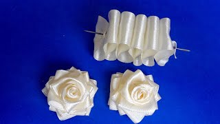 DIY bleeding heart flower making/how to make satin ribbon flower - سی وید