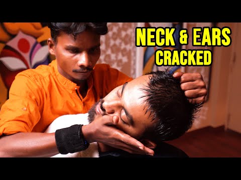 INDIAN HEAD and FACE MASSAGE 🟡 NECK and EARS CRACK 🟡 ASMR sleep