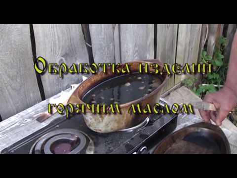 Обработка изделий горячим маслом. Saturation of wood with hot oil.(Wood protection).