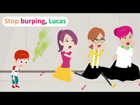 Don't burp anymore, Lucas - Comedy Animation English Story - Lucas English