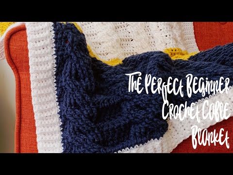 How to crochet a cable blanket • beginner crochet pattern • how to crochet a blanket