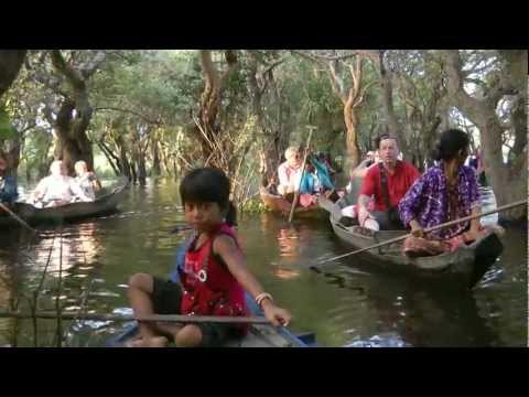 CAMBODIA kampong (kompong) Phluk, Tonle Sap Lake (hd-video).