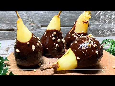 Poires Pochées à la Vanille & au Chocolat Fondant (Dessert Facile et Rapide) | EnjoyCooking