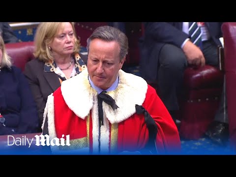 David Cameron is introduced to UK's House of Lords after political return