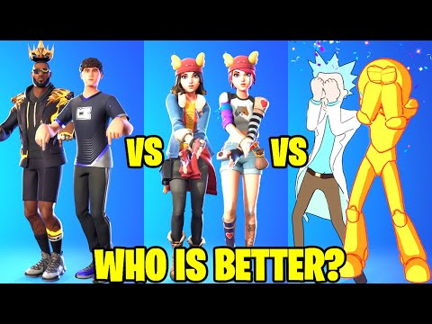 NEW Skins vs OLD Skins With Legendary Dances & Emotes (Summer Skye, Bugha, Gildedguy, Pepper Thorne)