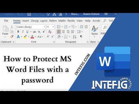 How to Protect MS Word file wtih a password