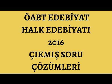 2016 ÖABT Edebiyat Çıkmış Soru Çözümü | Türk Halk Edebiyatı