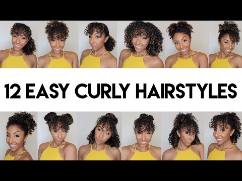 12 Easy Curly Hairstyles With Bangs!| BiancaReneeToday