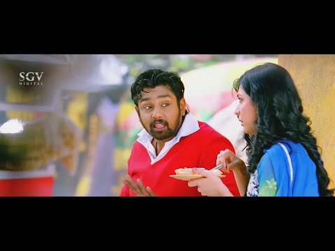 Dhruva Sarja Asks Radhika Pandith to Buy Panipuri | Bahaddur Kannada Movie Best Scene